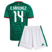 Mexiko Erick Sanchez #14 Hemmaställ Barn VM 2026 Korta ärmar (+ Korta byxor)